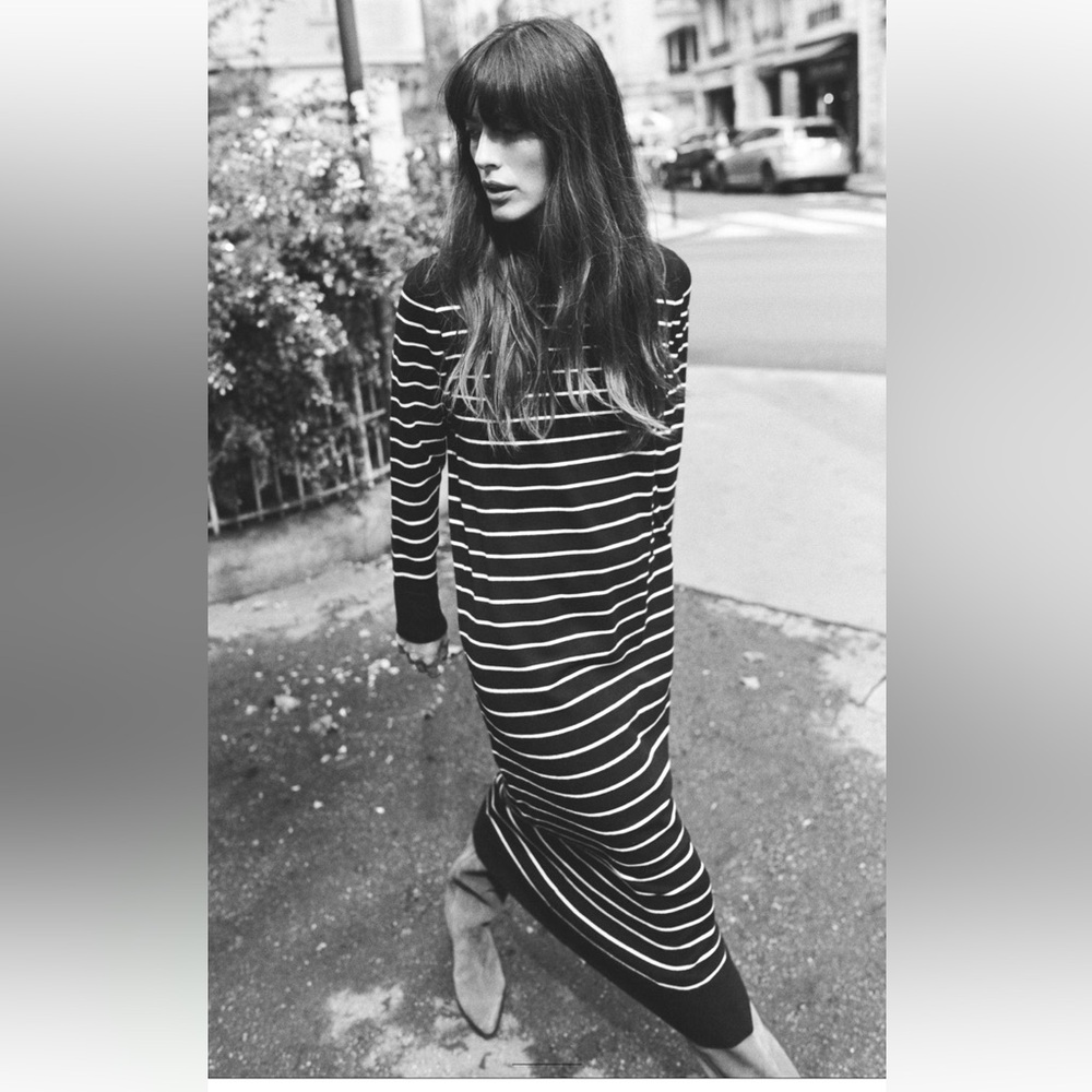 Zara long stripped dress XL